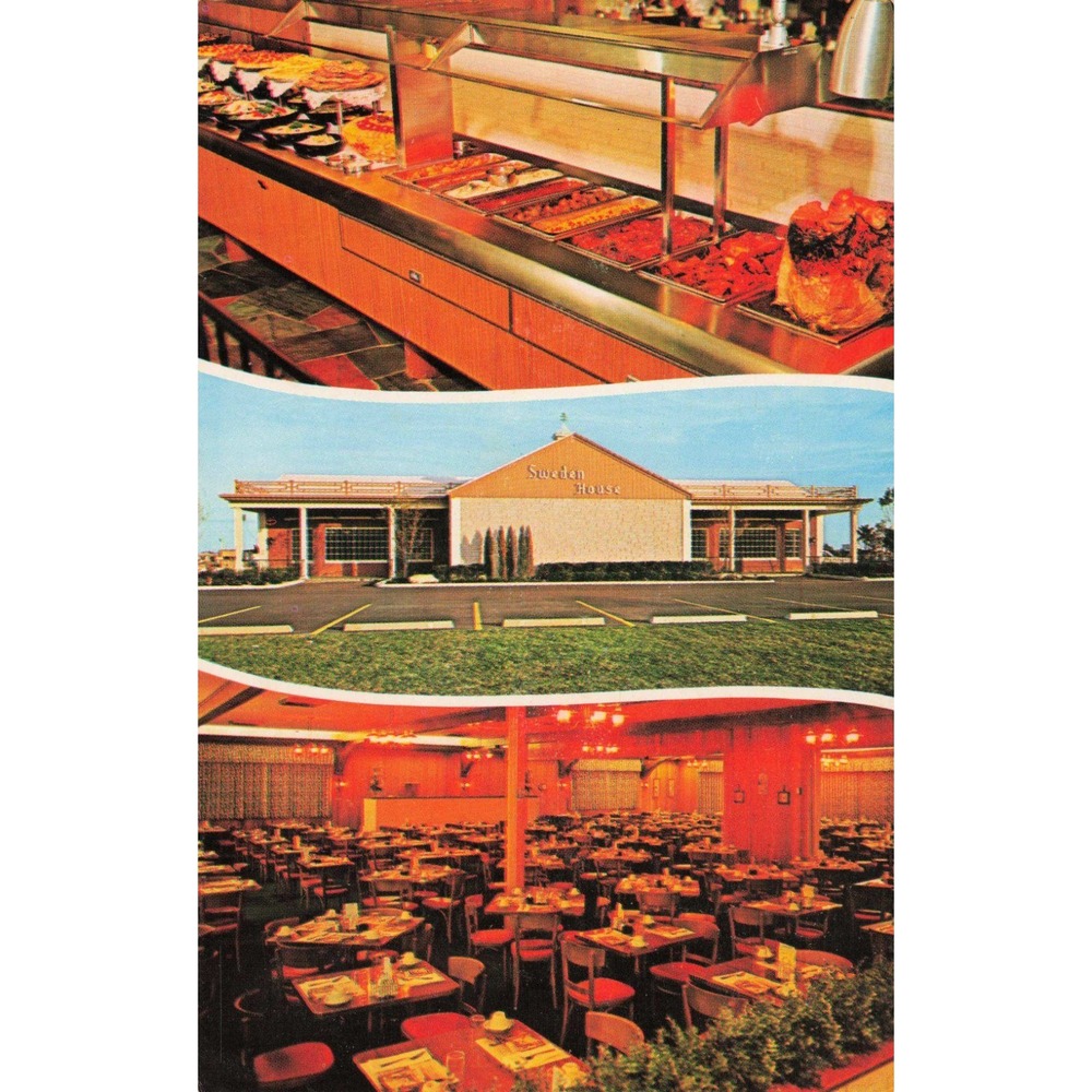 Sweden House Smorgasbord Fort Lauderdale FL Vintage 1966 Postcard Dick Deutsch - Picture 1 of 2